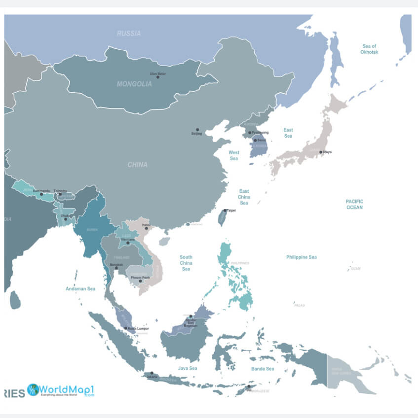 South East Asia and Taiwan Maps